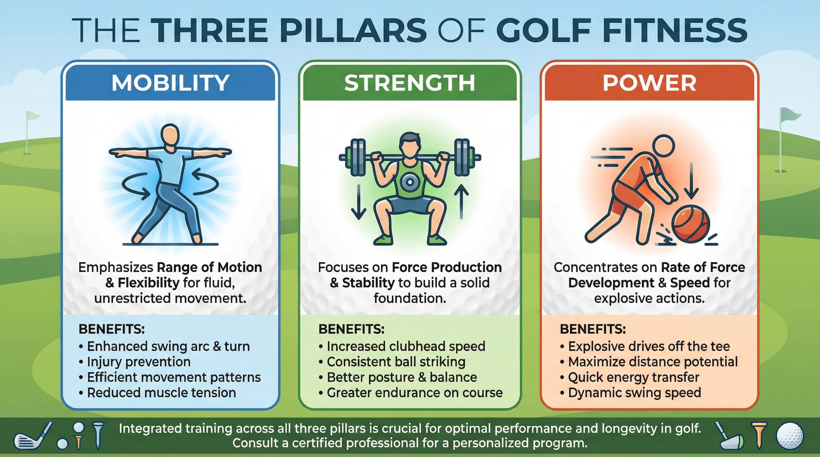 The three pillars of golf fitness