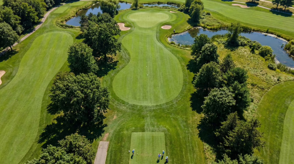 golf hole aerial view