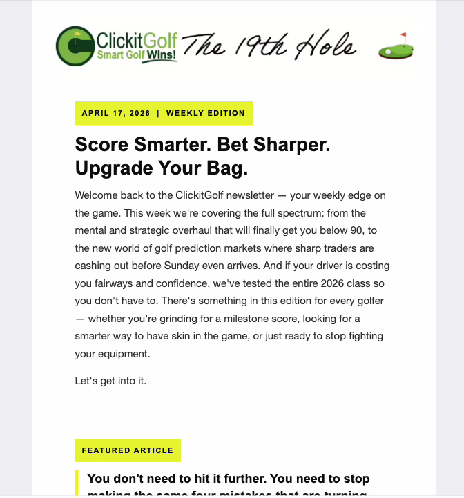 19th Hole Newsletter