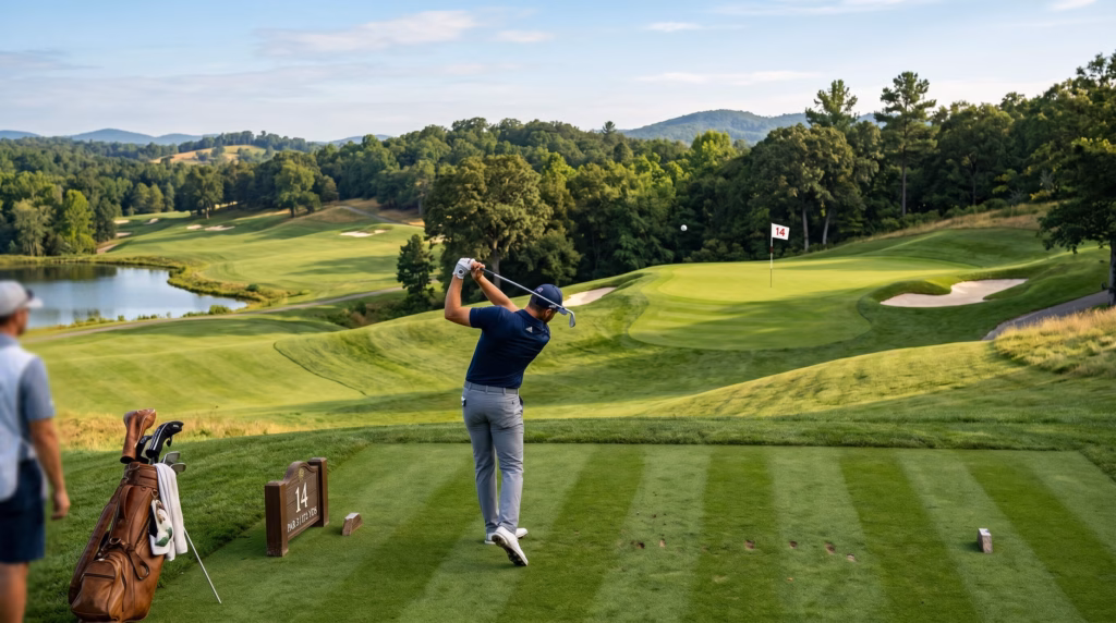Par-3 tee shot — the highest-variance scoring opportunity in golf