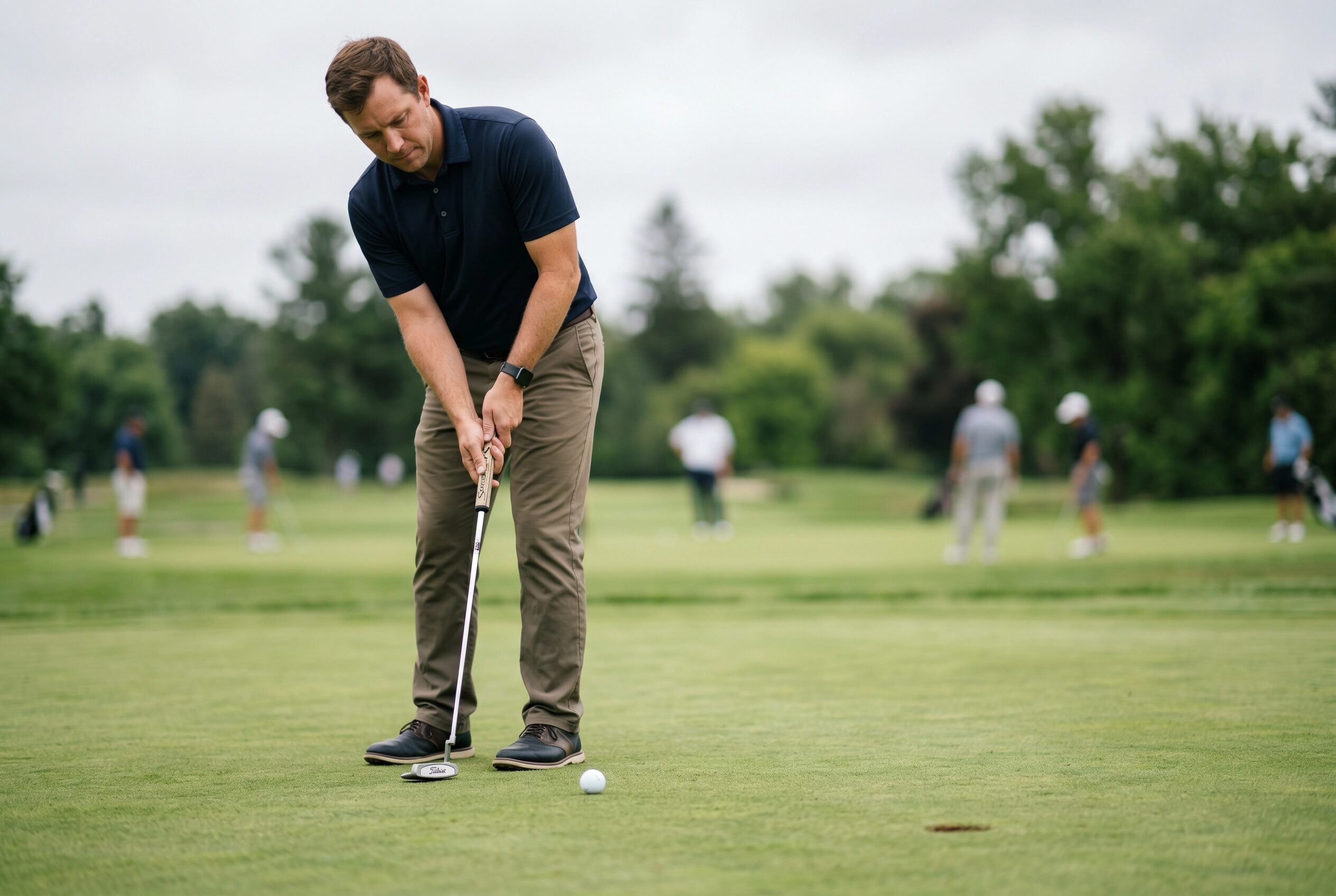 Golfer Gripping putter - the ladder drill